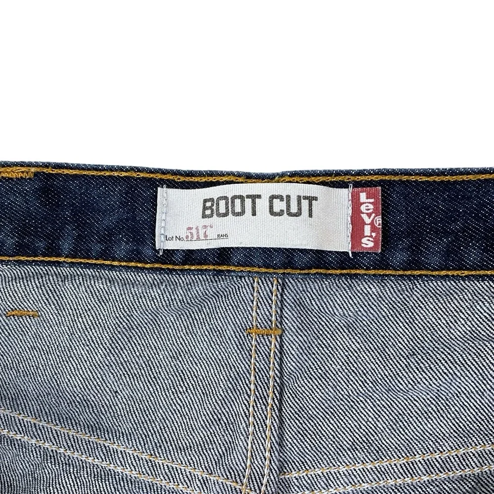 Levis Jeans Men 38x32 Dark Blue 517 Bootcut Denim Vintage Cotton